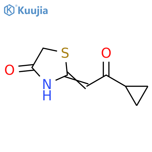 2-(2-cyclopropyl-2-oxoethylidene)-1,3-thiazolidin-4-one structure