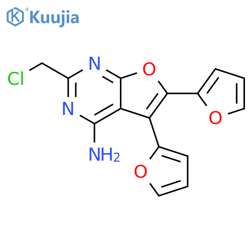 2-(chloromethyl)-5,6-bis(furan-2-yl)furo2,3-dpyrimidin-4-amine structure
