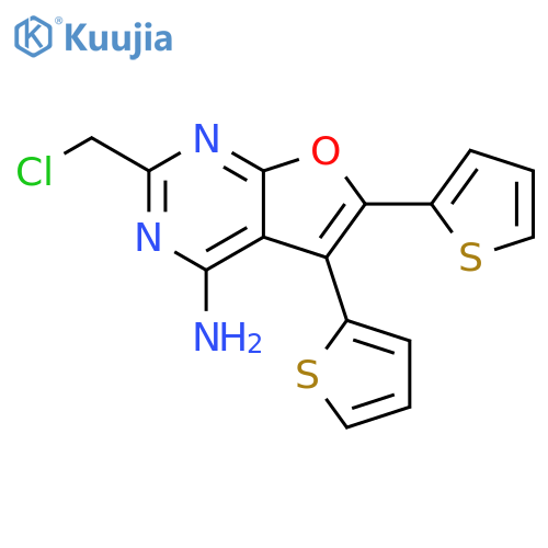2-(chloromethyl)-5,6-bis(thiophen-2-yl)furo2,3-dpyrimidin-4-amine structure