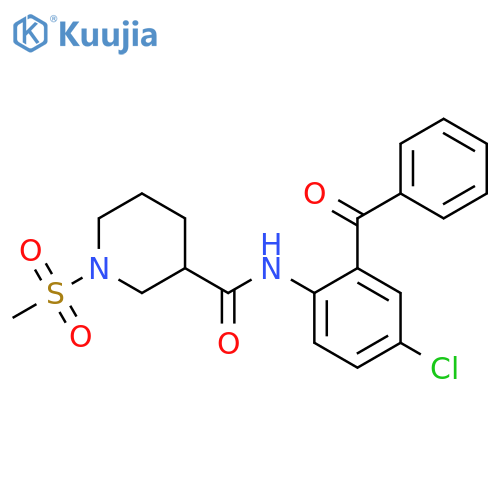 N-(2-benzoyl-4-chlorophenyl)-1-methanesulfonylpiperidine-3-carboxamide structure