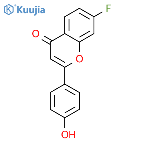 7-fluoro-2-(4-hydroxyphenyl)chromen-4-one structure