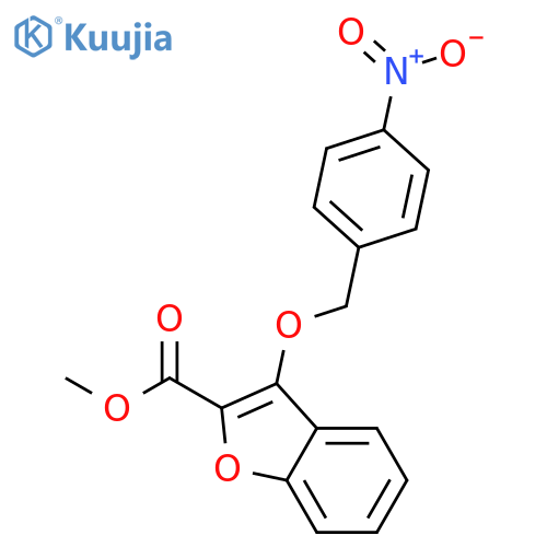2-Benzofurancarboxylic acid, 3-[(4-nitrophenyl)methoxy]-, methyl ester structure