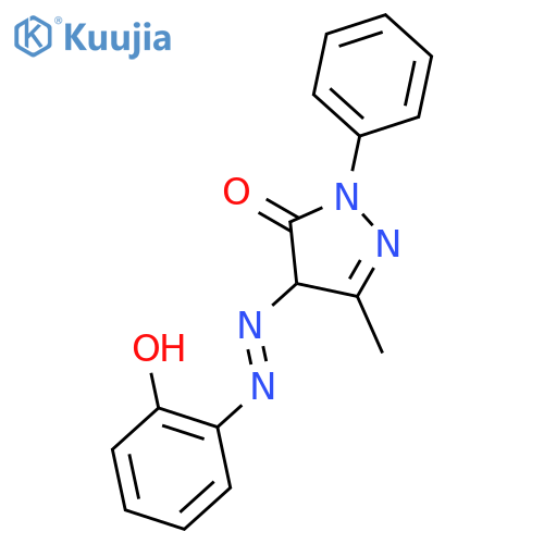 3H-Pyrazol-3-one,2,4-dihydro-4-[2-(2-hydroxyphenyl)diazenyl]-5-methyl-2-phenyl- structure