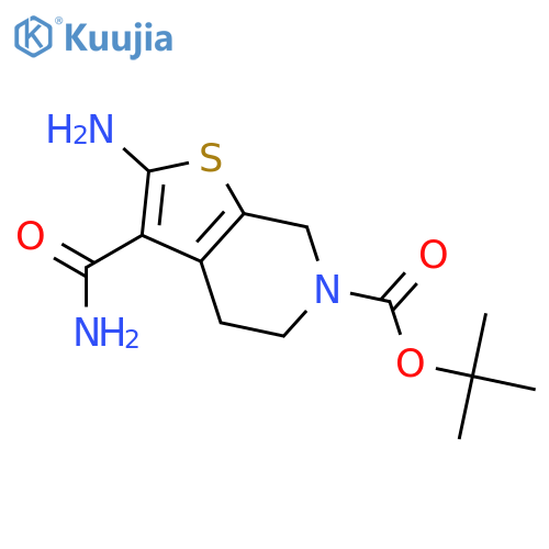 tert-butyl 2-amino-3-carbamoyl-5,7-dihydro-4H-thieno[2,3-c]pyridine-6-carboxylate structure