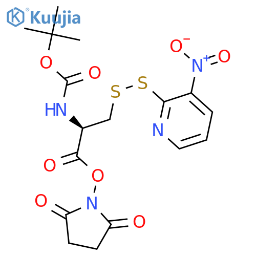 L-Alanine,N-[(1,1-dimethylethoxy)carbonyl]-3-[(3-nitro-2-pyridinyl)dithio]-,2,5-dioxo-1-pyrrolidinyl ester structure
