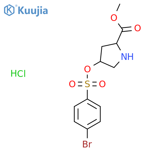 L-Proline, 4-[[(4-bromophenyl)sulfonyl]oxy]-, methyl ester, hydrochloride (1:1), (4S)- structure