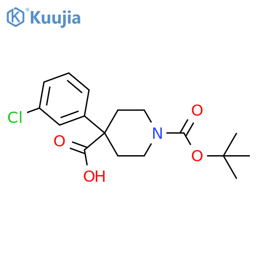 1-(TERT-BUTOXYCARBONYL)-4-(3-CHLOROPHENYL)PIPERIDINE-4-CARBOXYLIC ACID structure