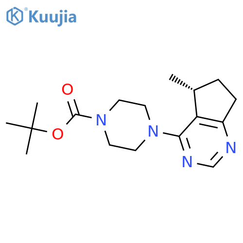 (R)-tert-Butyl 4-(5-methyl-6,7-dihydro-5H-cyclopentadpyrimidin-4-yl)piperazine-1-carboxylate structure