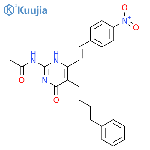 Acetamide,N-[1,6-dihydro-4-[2-(4-nitrophenyl)ethenyl]-6-oxo-5-(4-phenylbutyl)-2-pyrimidinyl]- structure