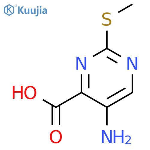 5-amino-2-(methylsulfanyl)pyrimidine-4-carboxylic acid structure