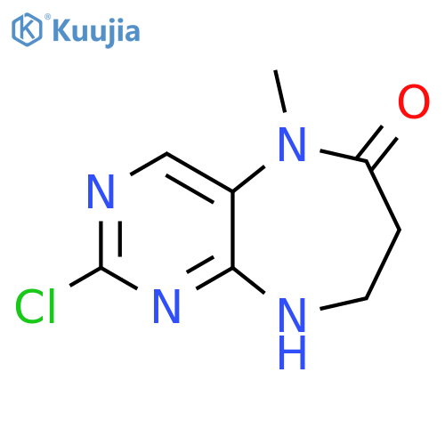 2-Chloro-5-methyl-5,7,8,9-tetrahydro-6H-pyrimido[4,5-b][1,4]diazepin-6-one structure