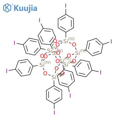 Octakis(iodophenyl)silsesquioxane structure