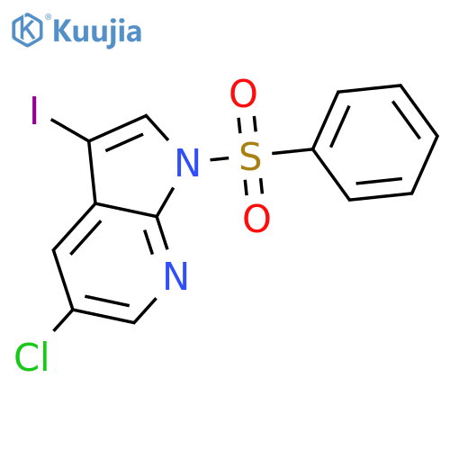 1-Benzenesulfonyl-5-chloro-3-iodo-1H-pyrrolo2,3-bpyridine structure