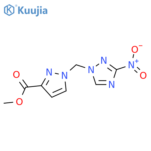 methyl 1-(3-nitro-1H-1,2,4-triazol-1-yl)methyl-1H-pyrazole-3-carboxylate structure