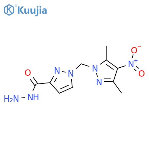 1-(3,5-dimethyl-4-nitro-1H-pyrazol-1-yl)methyl-1H-pyrazole-3-carbohydrazide structure