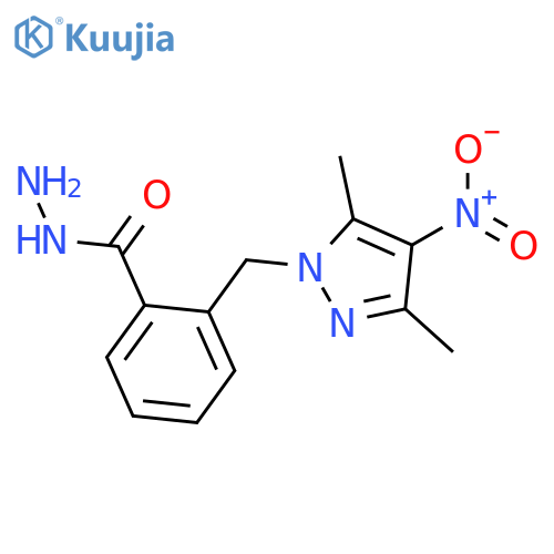 2-(3,5-dimethyl-4-nitro-1H-pyrazol-1-yl)methylbenzohydrazide structure