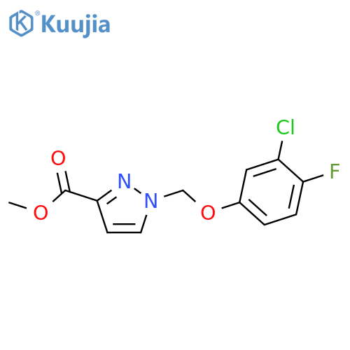 methyl 1-(3-chloro-4-fluorophenoxy)methyl-1H-pyrazole-3-carboxylate structure