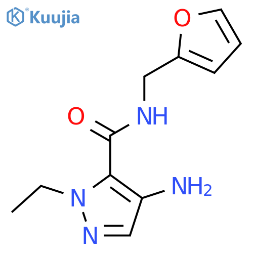 4-amino-1-ethyl-N-(furan-2-yl)methyl-1H-pyrazole-5-carboxamide structure