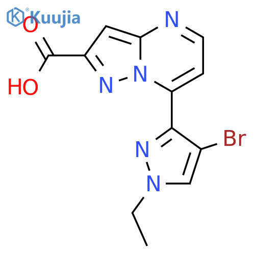 7-(4-Bromo-1-ethyl-1H-pyrazol-3-yl)pyrazolo1,5-apyrimidine-2-carboxylic Acid structure