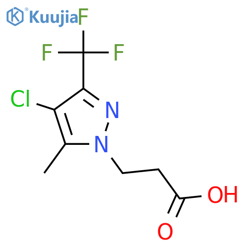 3-[4-chloro-5-methyl-3-(trifluoromethyl)-1H-pyrazol-1-yl]propanoic acid structure