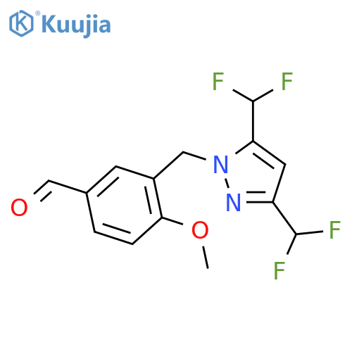 3-((3,5-Bis(difluoromethyl)-1H-pyrazol-1-yl)methyl)-4-methoxybenzaldehyde structure