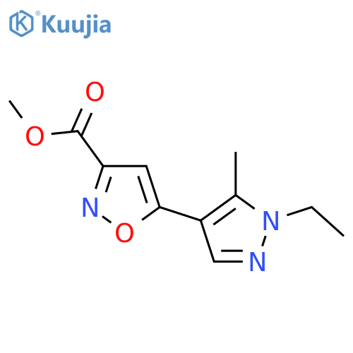 methyl 5-(1-ethyl-5-methyl-1H-pyrazol-4-yl)-1,2-oxazole-3-carboxylate structure