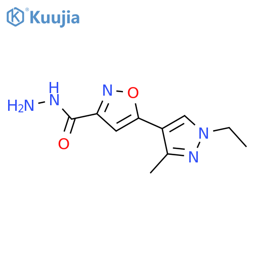 5-(1-ethyl-3-methyl-1H-pyrazol-4-yl)-1,2-oxazole-3-carbohydrazide structure