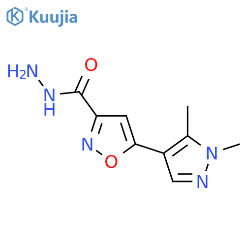 5-(1,5-dimethyl-1H-pyrazol-4-yl)-1,2-oxazole-3-carbohydrazide structure