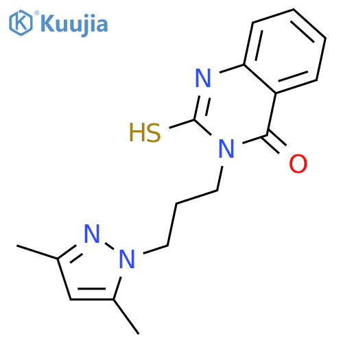 3-(3-(3,5-Dimethyl-1H-pyrazol-1-yl)propyl)-2-mercaptoquinazolin-4(3H)-one structure