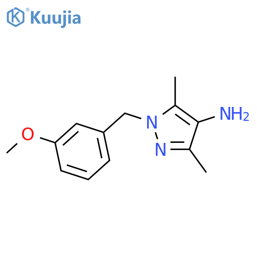1-(3-methoxyphenyl)methyl-3,5-dimethyl-1H-pyrazol-4-amine structure