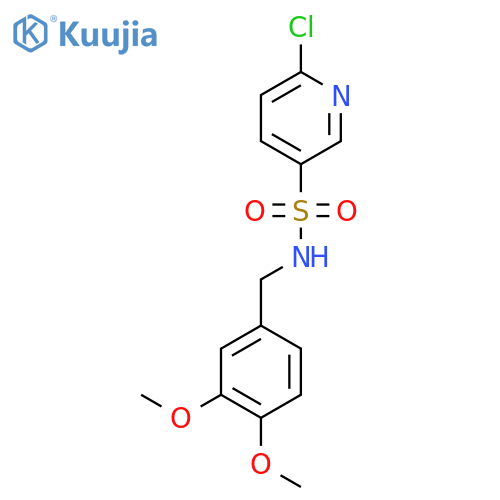 6-chloro-N-[(3,4-dimethoxyphenyl)methyl]pyridine-3-sulfonamide structure