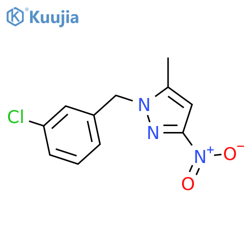 1-(3-chlorophenyl)methyl-5-methyl-3-nitro-1H-pyrazole structure