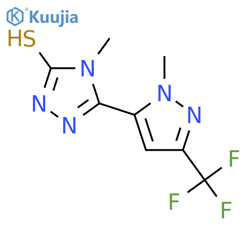 4-methyl-5-1-methyl-3-(trifluoromethyl)-1H-pyrazol-5-yl-4H-1,2,4-triazole-3-thiol structure