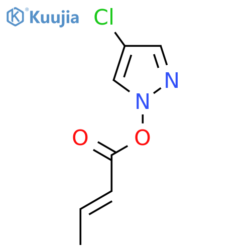 1H-Pyrazole, 4-chloro-1-[(1-oxo-2-butenyl)oxy]- structure