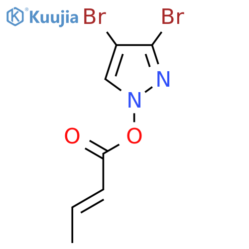 1H-Pyrazole, 3,4-dibromo-1-[(1-oxo-2-butenyl)oxy]- structure