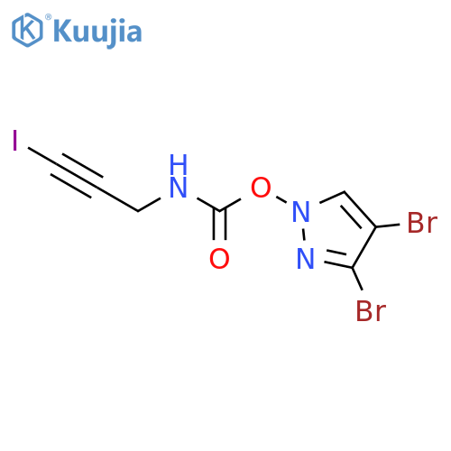 1H-Pyrazole, 3,4-dibromo-1-[[[(3-iodo-2-propynyl)amino]carbonyl]oxy]- structure