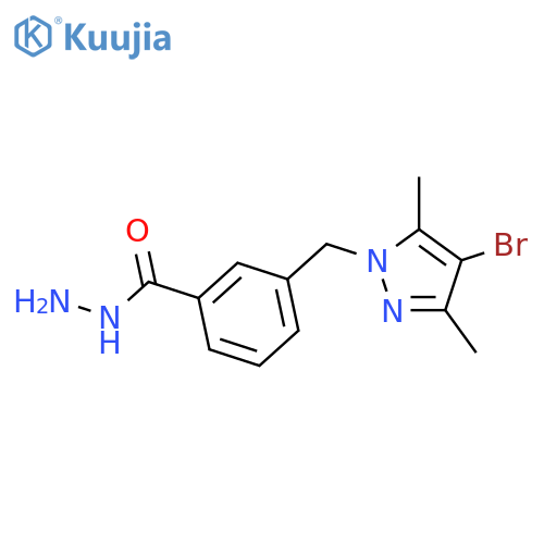 3-(4-bromo-3,5-dimethyl-1H-pyrazol-1-yl)methylbenzohydrazide structure