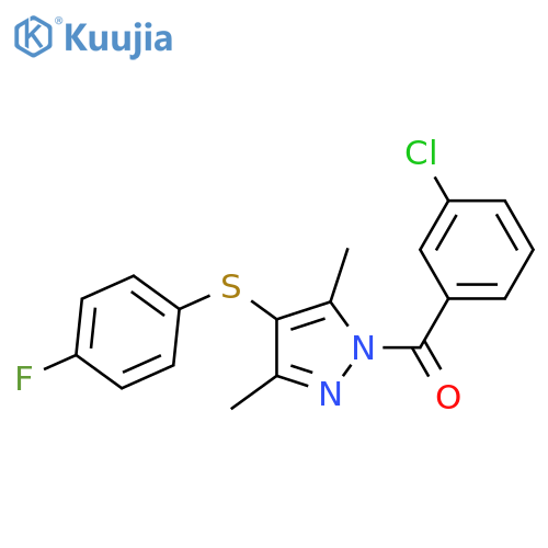1-(3-chlorobenzoyl)-4-[(4-fluorophenyl)sulfanyl]-3,5-dimethyl-1H-pyrazole structure