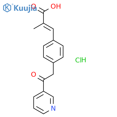 2-Propenoic acid, 2-methyl-3-[4-[2-oxo-2-(3-pyridinyl)ethyl]phenyl]-, hydrochloride structure