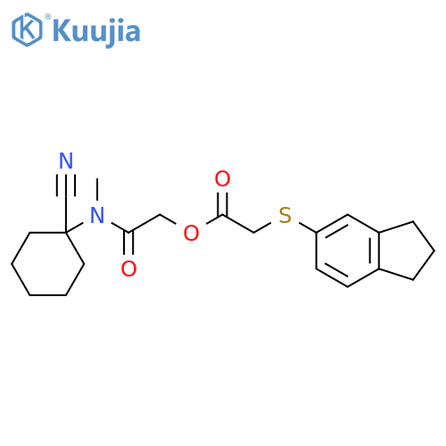 [(1-Cyanocyclohexyl)(methyl)carbamoyl]methyl 2-(2,3-dihydro-1H-inden-5-ylsulfanyl)acetate structure