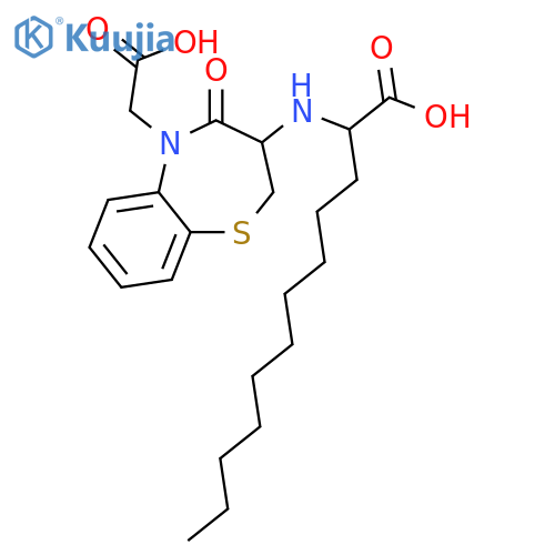 1,5-Benzothiazepine-5(2H)-acetic acid, 3-[(1-carboxyundecyl)amino]-3,4-dihydro-4-oxo- structure