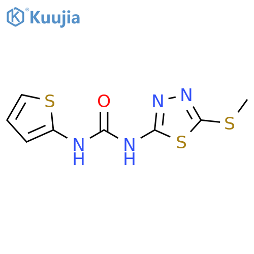 3-[5-(methylsulfanyl)-1,3,4-thiadiazol-2-yl]-1-(thiophen-2-yl)urea structure