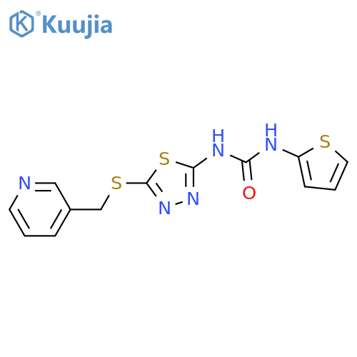 3-(5-{[(pyridin-3-yl)methyl]sulfanyl}-1,3,4-thiadiazol-2-yl)-1-(thiophen-2-yl)urea structure