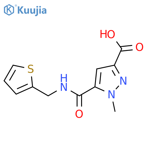 1-Methyl-5-[(thiophen-2-ylmethyl)-carbamoyl]-1H-pyrazole-3-carboxylic acid structure