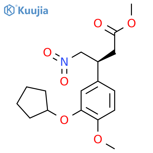 (S)-methyl 3-(3-cyclopentyloxy-4-methoxyphenyl)-4-nitrobutanoate structure