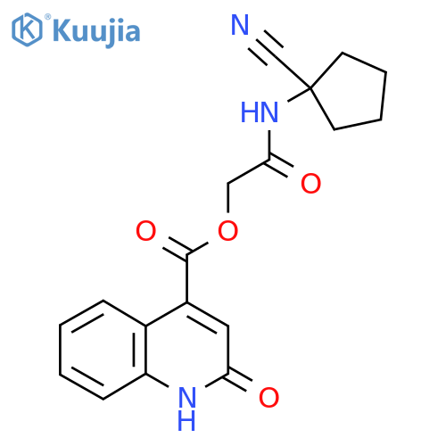 [(1-Cyanocyclopentyl)carbamoyl]methyl 2-oxo-1,2-dihydroquinoline-4-carboxylate structure