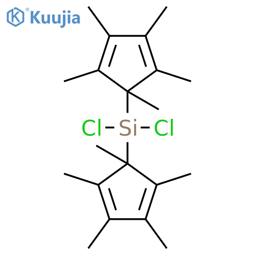 Silane, dichlorobis(1,2,3,4,5-pentamethyl-2,4-cyclopentadien-1-yl)- structure