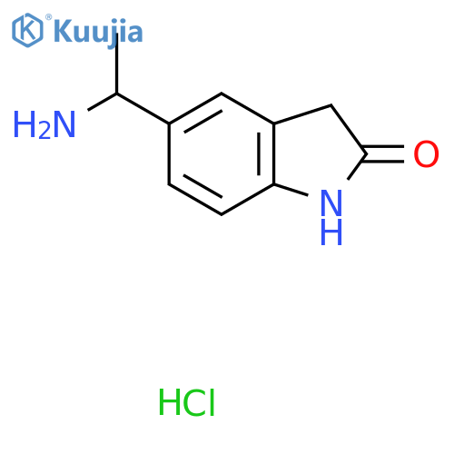 5-(1-aminoethyl)-2,3-dihydro-1H-indol-2-one hydrochloride structure