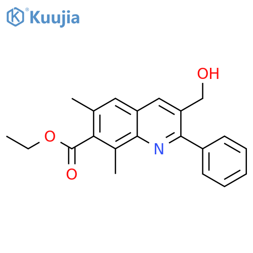 7-Quinolinecarboxylic acid, 3-(hydroxymethyl)-6,8-dimethyl-2-phenyl-, ethyl ester structure