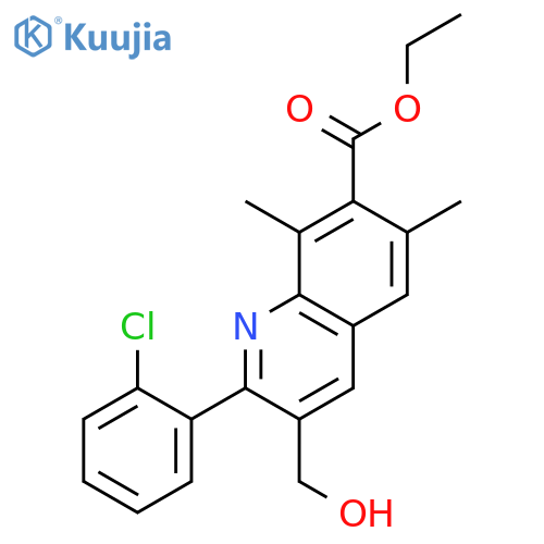 7-Quinolinecarboxylic acid, 2-(2-chlorophenyl)-3-(hydroxymethyl)-6,8-dimethyl-, ethyl ester structure